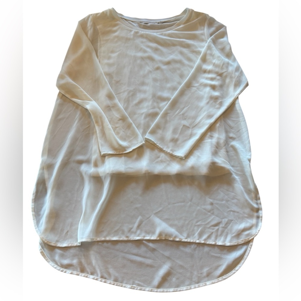 Soft Surroundings White Long Sleeve Tunic Top PXL